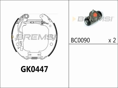 GK0447 BREMSI Комплект тормозных колодок