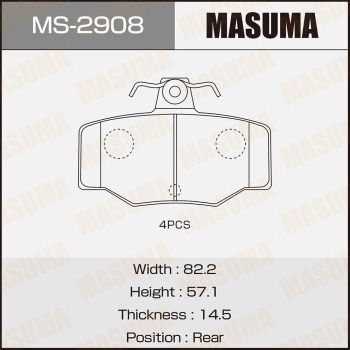MS2908 MASUMA Комплект тормозных колодок