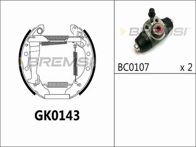 GK0143 BREMSI Комплект тормозных колодок