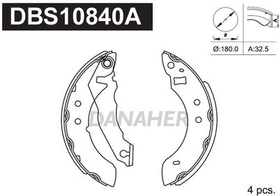 DBS10840A DANAHER Комплект тормозных колодок