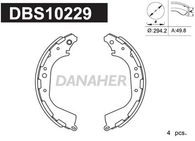 DBS10229 DANAHER Комплект тормозных колодок