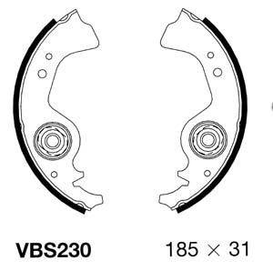 VBS230 MOTAQUIP Комплект тормозных колодок