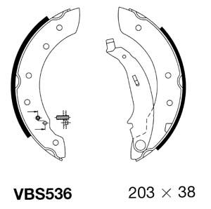 VBS536 MOTAQUIP Комплект тормозных колодок