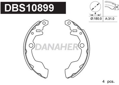 DBS10899 DANAHER Комплект тормозных колодок