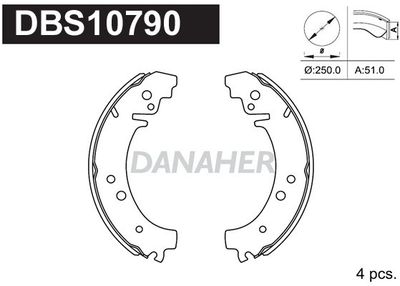 DBS10790 DANAHER Комплект тормозных колодок