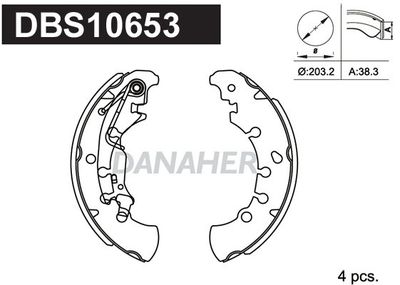 DBS10653 DANAHER Комплект тормозных колодок