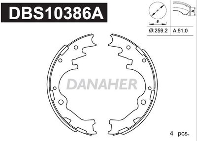 DBS10386A DANAHER Комплект тормозных колодок