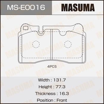 MSE0016 MASUMA Комплект тормозных колодок