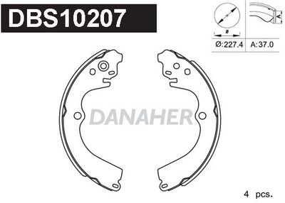 DBS10207 DANAHER Комплект тормозных колодок