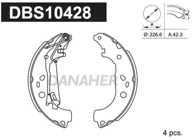 DBS10428 DANAHER Комплект тормозных колодок