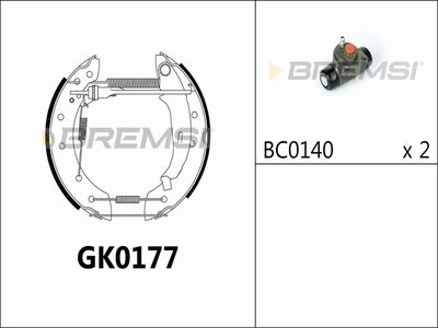 GK0177 BREMSI Комплект тормозных колодок