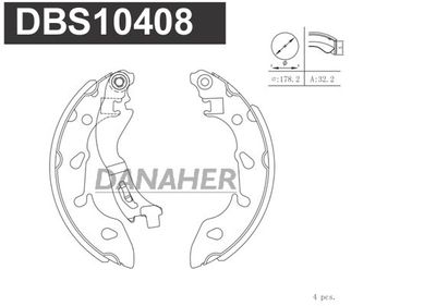 DBS10408 DANAHER Комплект тормозных колодок