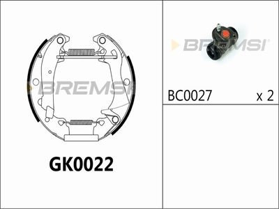 GK0022 BREMSI Комплект тормозных колодок