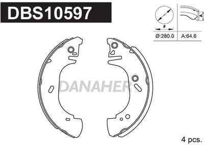 DBS10597 DANAHER Комплект тормозных колодок