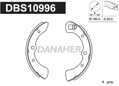 DBS10996 DANAHER Комплект тормозных колодок