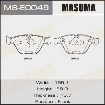 MSE0049 MASUMA Комплект тормозных колодок