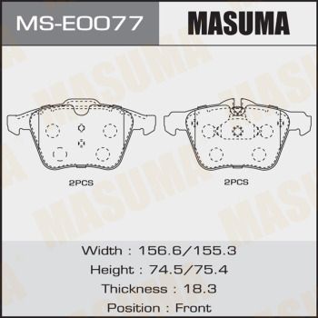 MSE0077 MASUMA Комплект тормозных колодок