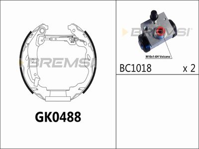 GK0488 BREMSI Комплект тормозных колодок