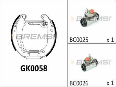 GK0058 BREMSI Комплект тормозных колодок