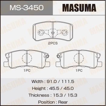 MS3450 MASUMA Комплект тормозных колодок