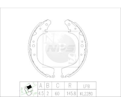 N350N40 NPS Комплект тормозных колодок