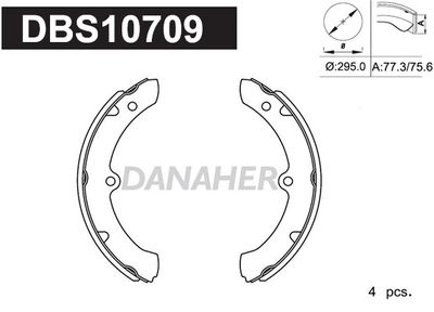 DBS10709 DANAHER Комплект тормозных колодок