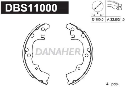 DBS11000 DANAHER Комплект тормозных колодок