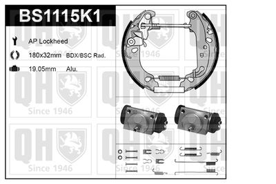 BS1115K1 QUINTON HAZELL Комплект тормозных колодок