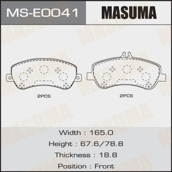 MSE0041 MASUMA Комплект тормозных колодок