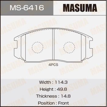 MS6416 MASUMA Комплект тормозных колодок