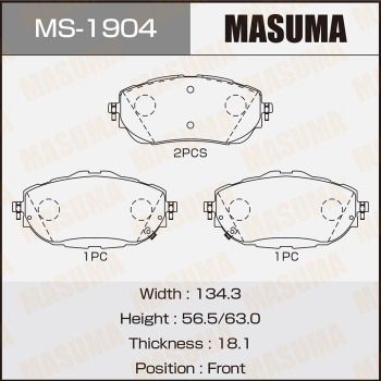 MS1904 MASUMA Комплект тормозных колодок