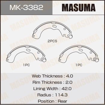 MK3382 MASUMA Комплект тормозных колодок