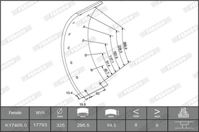 K174081F3653 FERODO Комплект тормозных башмаков, барабанные тормоза