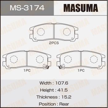 MS3174 MASUMA Комплект тормозных колодок