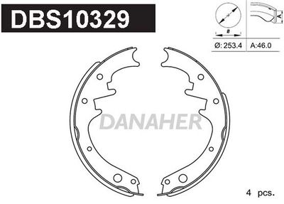 DBS10329 DANAHER Комплект тормозных колодок