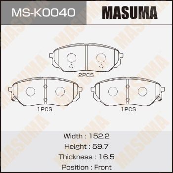 MSK0040 MASUMA Комплект тормозных колодок