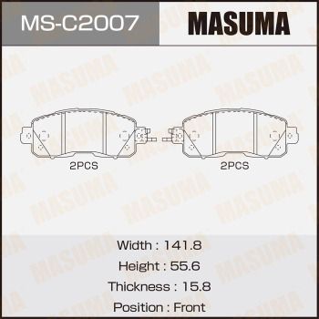 MSC2007 MASUMA Комплект тормозных колодок
