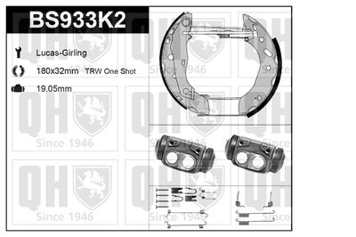 BS933K2 QUINTON HAZELL Комплект тормозных колодок