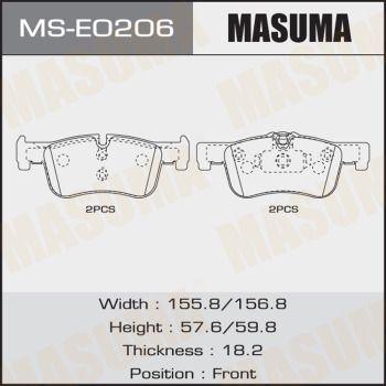 MSE0206 MASUMA Комплект тормозных колодок