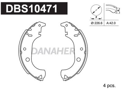 DBS10471 DANAHER Комплект тормозных колодок