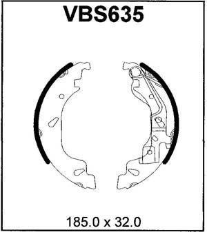 VBS635 MOTAQUIP Комплект тормозных колодок