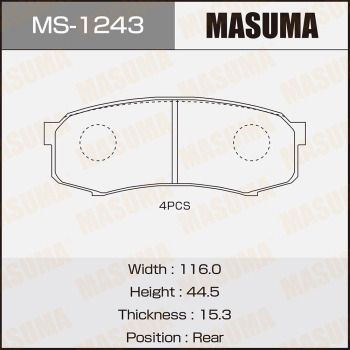 MS1243 MASUMA Комплект тормозных колодок