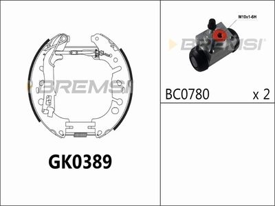 GK0389 BREMSI Комплект тормозных колодок