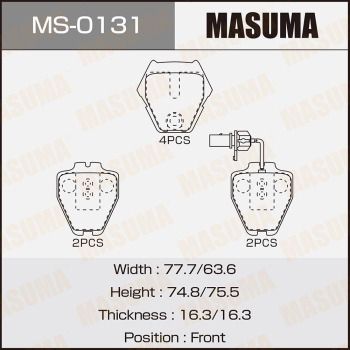 MS0131 MASUMA Комплект тормозных колодок