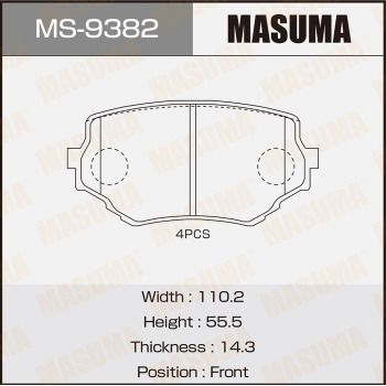 MS9382 MASUMA Комплект тормозных колодок