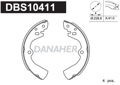 DBS10411 DANAHER Комплект тормозных колодок