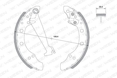 1522016 WEEN Комплект тормозных колодок