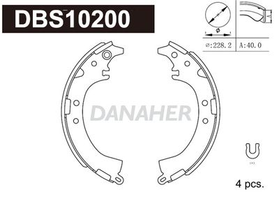 DBS10200 DANAHER Комплект тормозных колодок