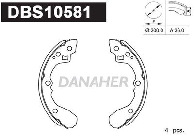 DBS10581 DANAHER Комплект тормозных колодок