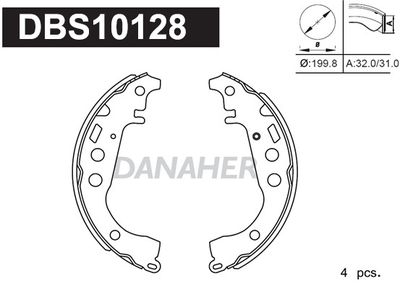 DBS10128 DANAHER Комплект тормозных колодок